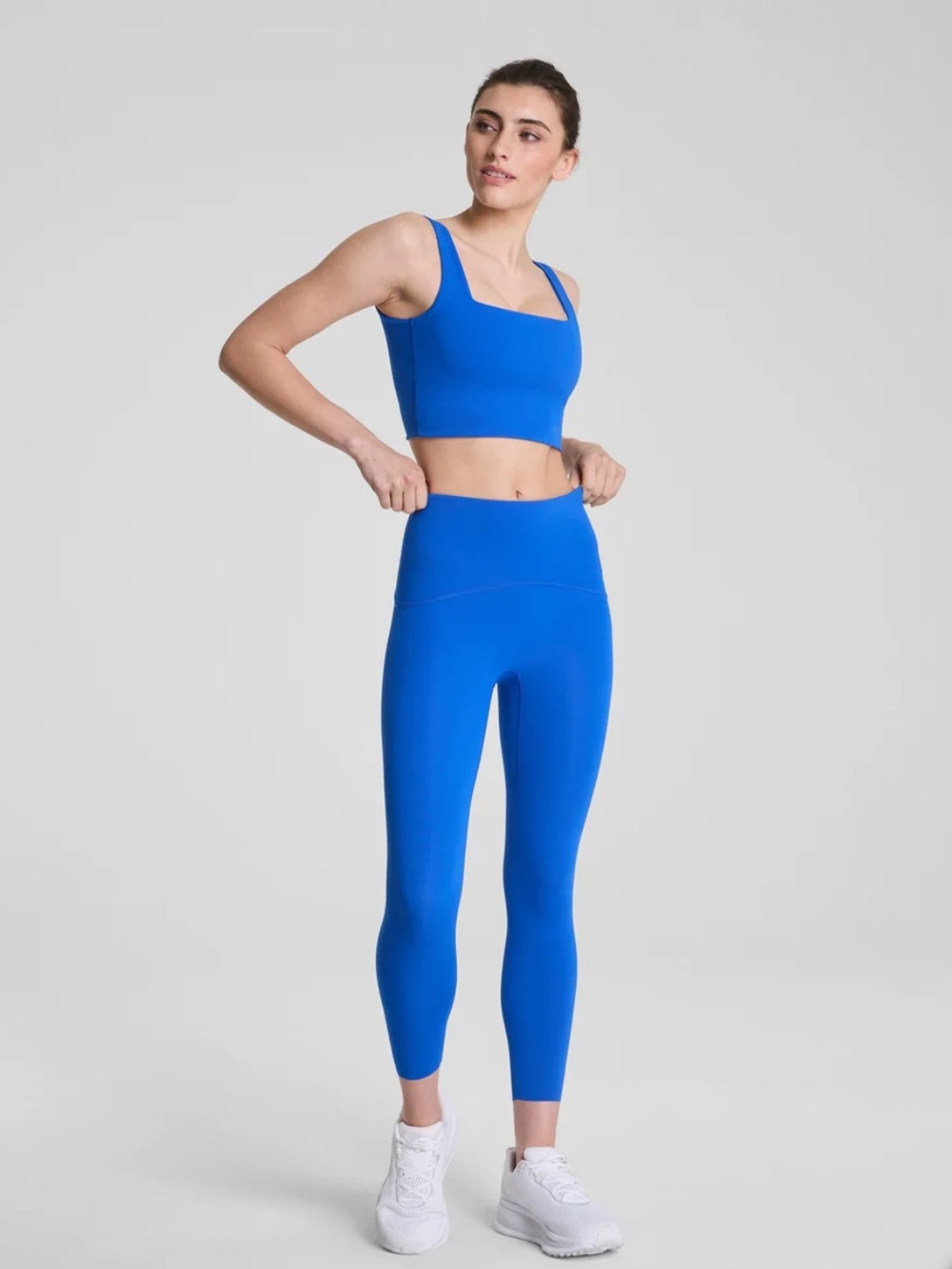 SPANX SPANXshape booty boost 3/4 blue current leggings.  Size L